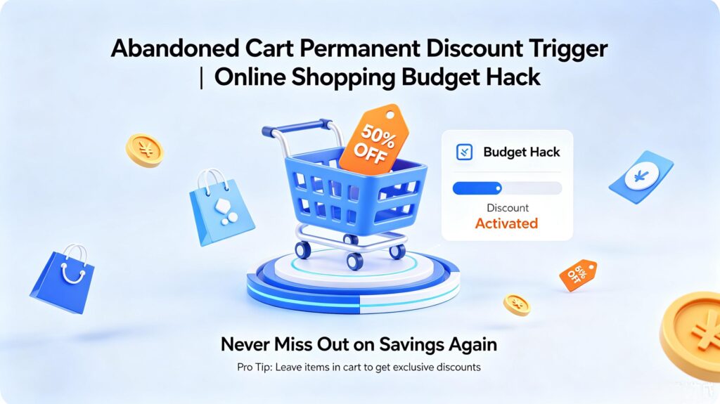 abandoned cart permanent discount trigger online shopping budget hack
