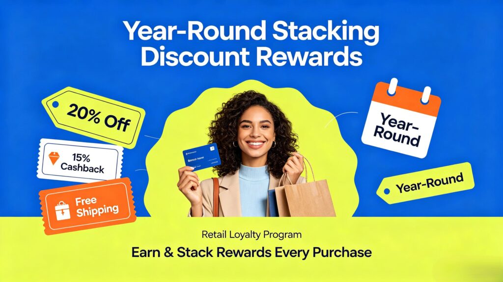 retail loyalty program year-round stacking discount rewards for shoppers