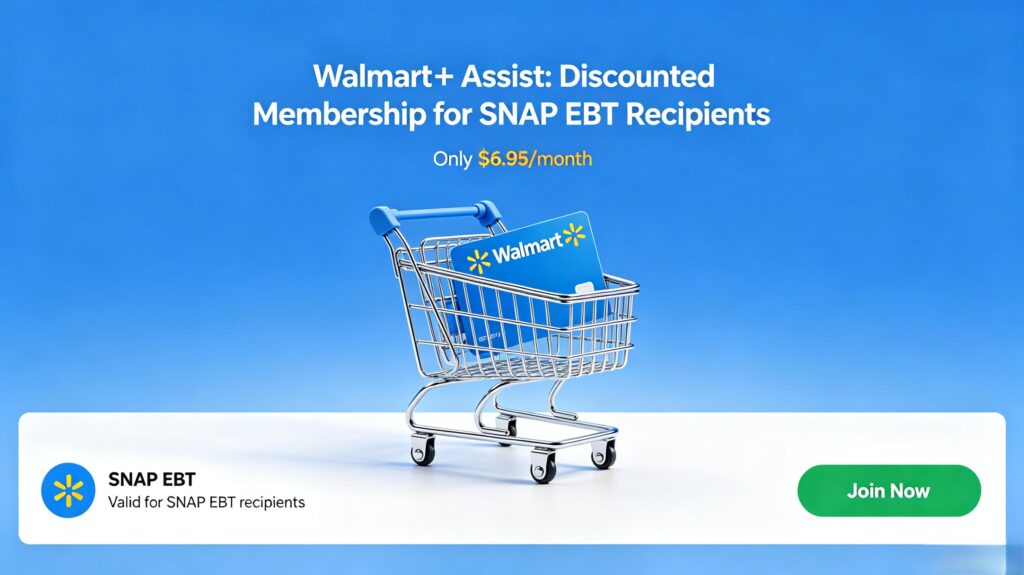 Introduction to Walmart+ Assist half price membership for low income benefit users
