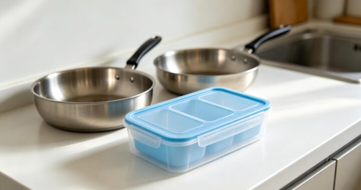 affordable stainless steel cookware & multi compartment kitchen storage organizer budget kitchen gear