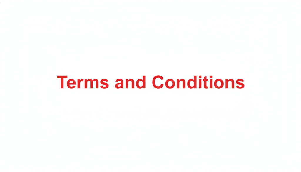 FrugalPulse Terms and Conditions FrugalPulse clean legal banner with bold red Terms and Conditions text on blank white background.
