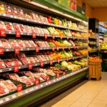 Description：Aldi red sticker permanent markdown discount grocery saving tips without SNAP EBT fresh meat produce clearance tags