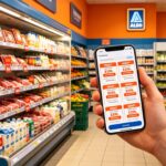 7 Rebate Coupon Stack Hacks To Maximize Aldi Red Sticker Permanent Discounts Up To 75% Off – Aldi refrigerated goods with red clearance tags and rebate app mobile display