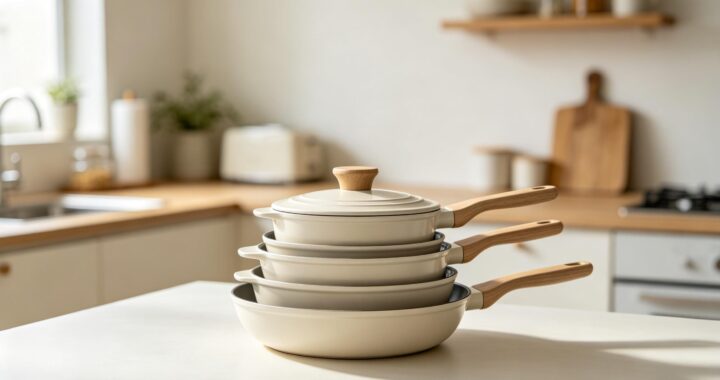 budget pots and pans set for small kitchen Redchef ceramic cookware